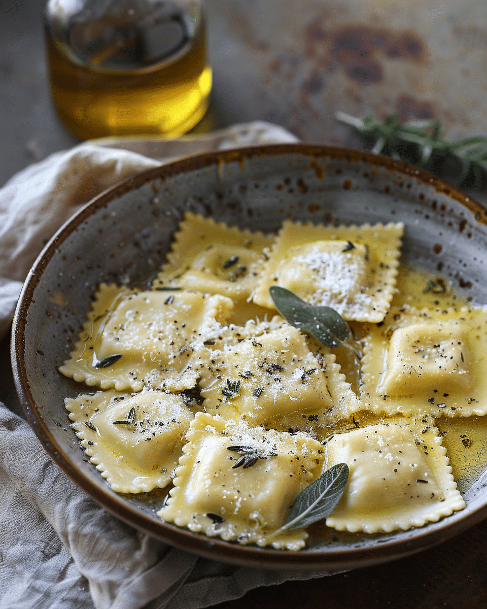 Ravioli with Sage Butter Sauce