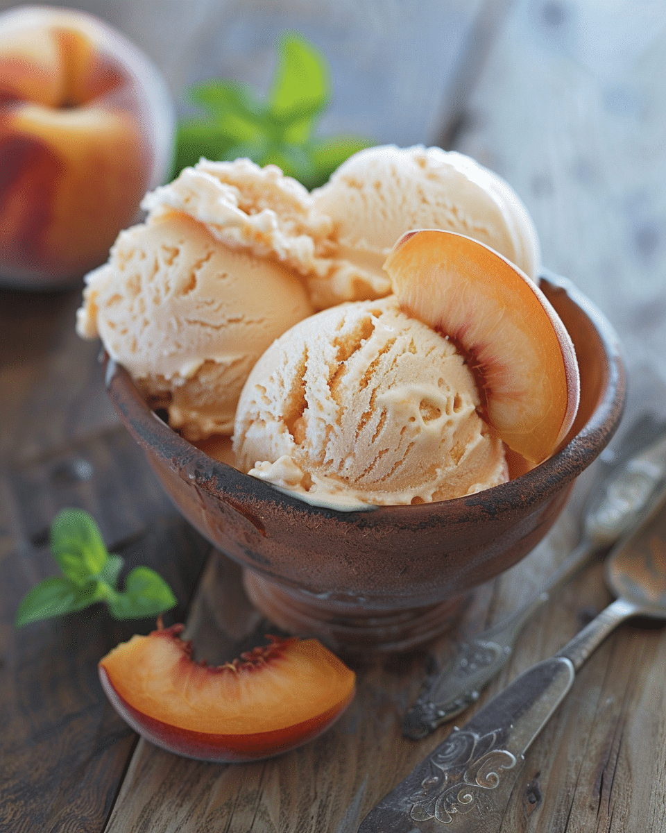 Homemade Peach Ice Cream